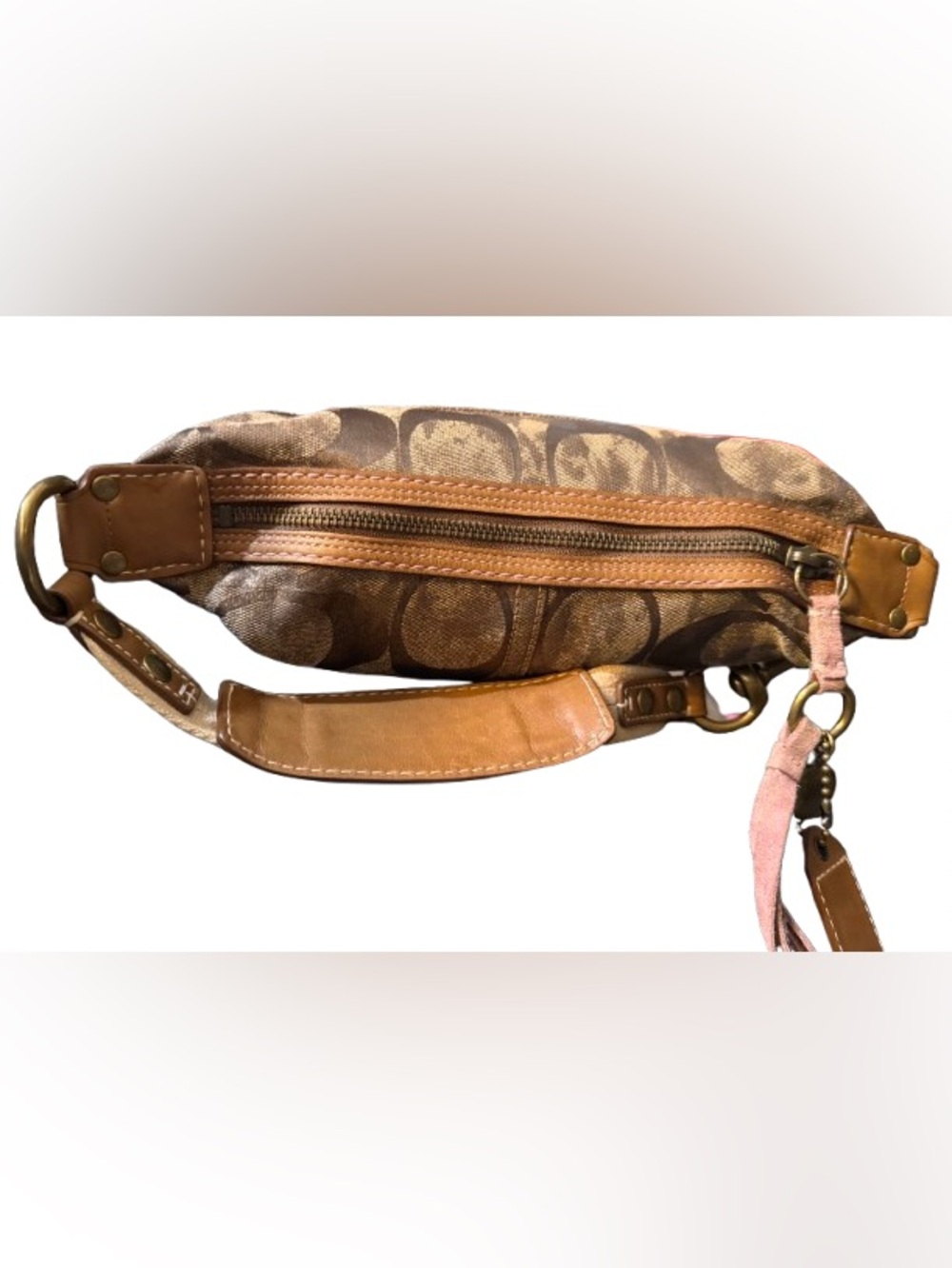 Coach Signature Hobo Shoulder Bag in Bronze Brown - Picture 9 of 13